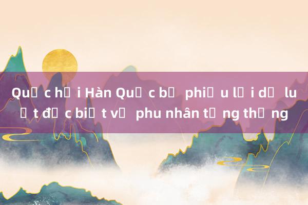 Quốc hội Hàn Quốc bỏ phiếu lại dự luật đặc biệt về phu nhân tổng thống