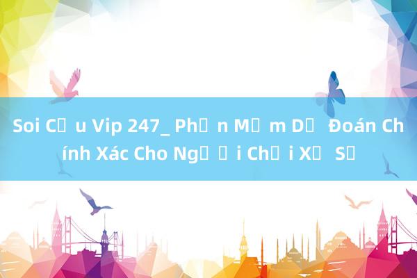 Soi Cầu Vip 247_ Phần Mềm Dự Đoán Chính Xác Cho Người Chơi Xổ Số