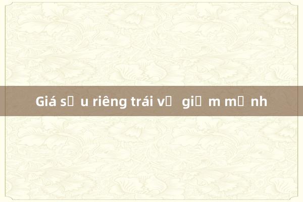 Giá sầu riêng trái vụ giảm mạnh