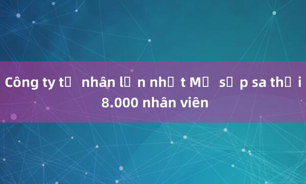 Công ty tư nhân lớn nhất Mỹ sắp sa thải 8.000 nhân viên