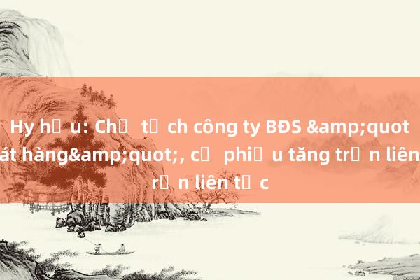 Hy hữu: Chủ tịch công ty BĐS &quot;thoát hàng&quot;， cổ phiếu tăng trần liên tục