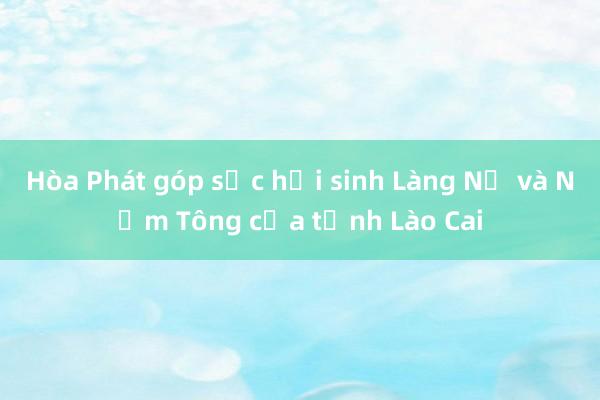 Hòa Phát góp sức hồi sinh Làng Nủ và Nậm Tông của tỉnh Lào Cai