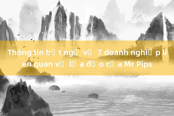 Thông tin bất ngờ về 7 doanh nghiệp liên quan vụ lừa đảo của Mr Pips